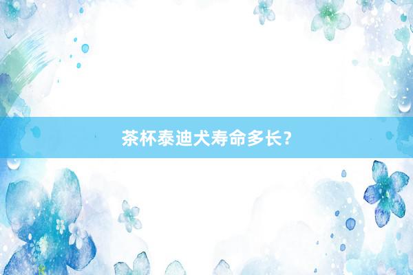 茶杯泰迪犬寿命多长？